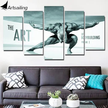 ArtSailing 5 skydelis HD drobė sienos meno Bodybuiding Tapybos sienos nuotraukas kambarį plakatai 2018 naujas lašas laivybos NY-7524C