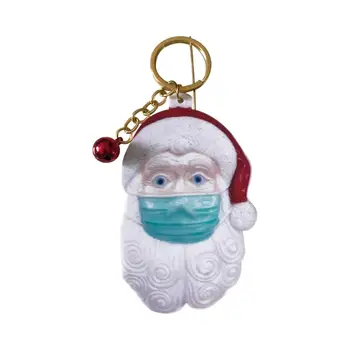 2020 Karantino Santa Claus Key Chain Kalėdų Asmeninį Akrilo Klavišą Žiedo Ornamentas Naujųjų Metų Hoem Apdailos Pakabukas Dovana