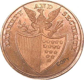 Jungtinės Amerikos Amecira 1795 Neterminuotos Laisvę Ir Saugumą Penny George Washington Raudona, Vario Monetos Kopija