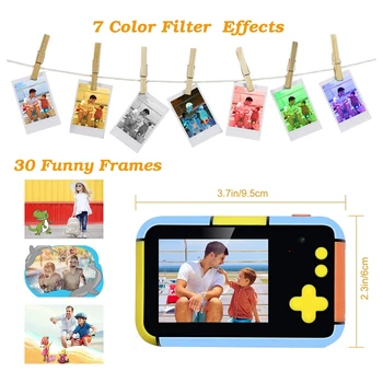Vaikai Fotoaparatas, Įkraunama Vaikų Skaitmeninė vaizdo Kamera su 32G Atminties Kortelės 16MP 1080P HD atsparus smūgiams Skaitmeninė Vaizdo Kamera Žaislas