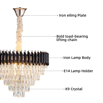 Italijos šviesos prabanga kristalų lempos, paprasta, atmosferos, kūrybos, post-šiuolaikinė dizaineris naujas produktas pateikiamas su E14 lemputės