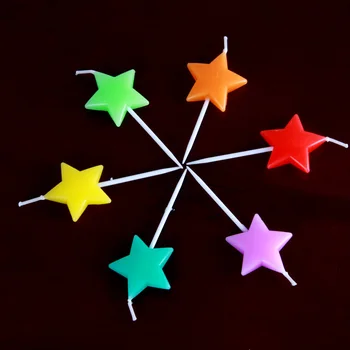 Didmeninė eksporto kokybės spalvinga penkiakampė žvaigždė (star žvakė Mielas star laukinių gimtadienio tortas, žvakės