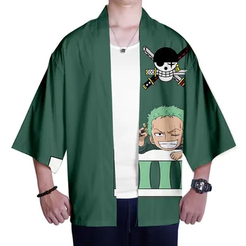 VIENAS GABALAS Cosplay Roronoa Zoro Kailis Kostiumas Vasaros Atsitiktinis Kailis Kimono Megztinis Minkštas viršutinių drabužių siuvimas
