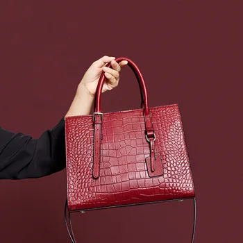 Prabangus natūralios odos moteriški krepšiai naujos prekės Dizaino nešti moterų rankinės mados pečių Aligatorius rankinės maišelį pagrindinis femme