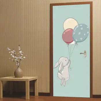 2vnt 77*200cm Squirre Animacinių filmų su Klijai Lipniosios Tapetai PVC 3D Sienų Lipduko Plytų Vandeniui Sienos Popieriaus Durų Lipdukas