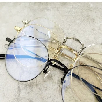 Sonicwalker korėjiečių prekės apvalus juodas slim titano metalo acetato rėmelių akiniai akiniai recepto Skaidrūs akiniai