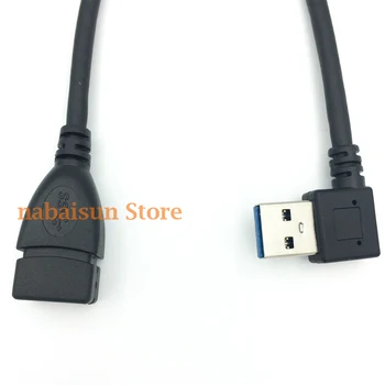 90 Laipsnių Aukštos Kokybės USB 3.0 AM-AF Kabelis, 30CM 90degree usb3.0 patinas su usb3.0 moteriška 2 vnt / daug