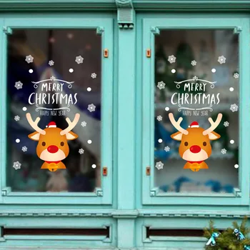 Linksmų Kalėdų Sienų Lipdukai Lango Stiklo Lipdukai Kalėdų Papuošalai Kalėdų Dekoracijas namams 2020 Kalėdos Nauji Metai 2021