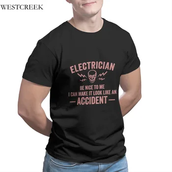 Juokinga Elektrikas Dovana Vyrams Cool Elektros Lineman T-Shirt 2020 Juokinga Rankovės Streetwear Retro Mens Drabužius 20484