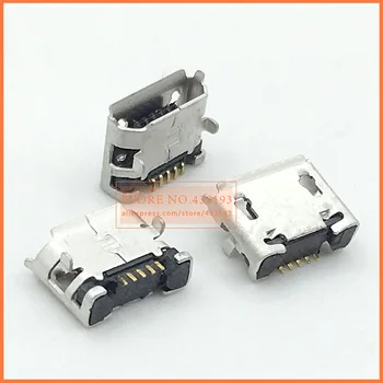50pcs Micro USB Jungtis 5pin Pin pikis 6.4 mm Moterų Mobiliojo Telefono USB uodegą įkiškite