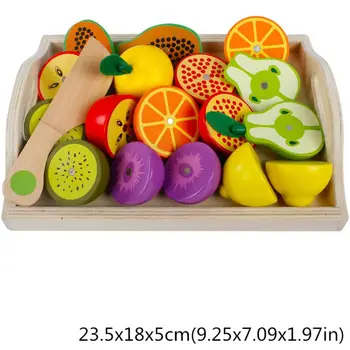 Mediniai Klasikinis Žaidimas Modeliavimas Virtuvės Serijos Žaislų Pjovimo Vaisių, Daržovių Rinkinys Žaislai Montessori Ankstyvojo Ugdymo Dovanos