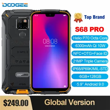 DOOGEE S68 Pro 5.84 Colių Android 9.0 Mobiliojo Telefono Patikima IP68 Lašas Įrodymas, Išmanusis telefonas MTK P70 6GB 128GB mobiliųjų Telefonų 21MP AL Kameros