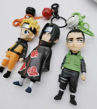 Naruto Naruto Rankų Darbo Raktų Žiedas Mustela Maišelį Pakabukas Akatsuki Lėlės Key Chain Sasuke Lėlės Spalvos Oda Laido Raktų Pakabukai 6 Komplektai