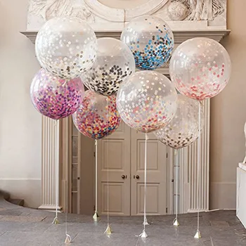 20pcs 12inch Kolbų Šalis, vestuvių dekoravimas spalvotų konfeti balioną Helio Sustorėjimas Kriaušių Latekso Skaidri, Aiški Balionas