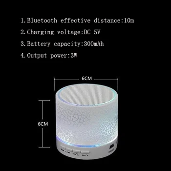 Nešiojamų Mini Bluetooth Garsiakalbiai Belaidė laisvų Rankų Garsiakalbis Su LED TF USB FM Garso Muzikos Mobiliojo Telefono 
