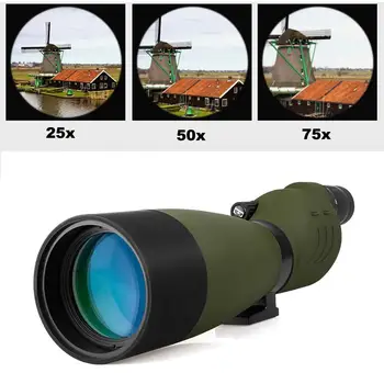 SVBONY Spotting scope SV17 25-75x70mm BAK4 vandens atsispirti teleskopas visiškas daugiasluoksnės dangos medžioklės šaudymo iš lanko