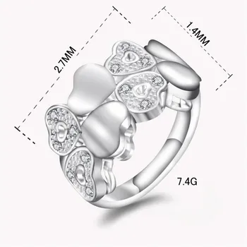 Siųsti lauke mados meilės 925 sidabro moterų žiedas Korėja laukinių mozaikos Šveicarijos reiškia širdies į širdį asmeninį papuošalai # 77