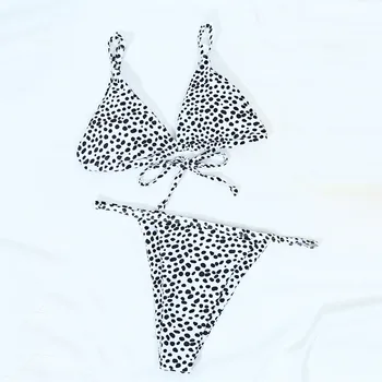 Mažas Juosmens, maudymosi Kostiumėliai, Dviejų dalių Mikro Bikinis Moterų Maudymosi Push Up Leopardas Spausdinti Biquini Bikinis Bandeau Maudymosi Kostiumai 2021 Naujas