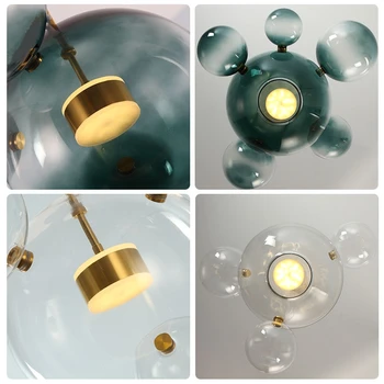 Šiuolaikinės Kamuolys Stiklo Mickey priedai veltiniams, vilna Lempa LED Hanglamp Pramonės Lempos Gradientas Namų Virtuvės Lamping Kabo Lempa, Šviestuvas, Geležies