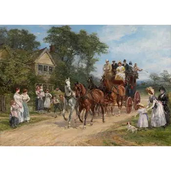 Drobė meno, arklių jojimo Heywood Hardy naftos paveikslų reprodukcijos, Kad Renginio Dieną rankomis dažyti sienų dekoras