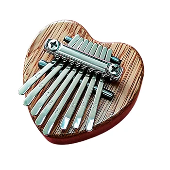 8-Pagrindiniai Širdies Formos Nykščio Fortepijonas Raudonmedžio Kalimba Piršto Muzikos Instrumentas Dovana