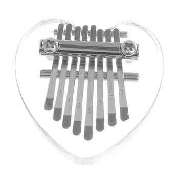 8-Pagrindiniai Širdies Formos Nykščio Fortepijonas Raudonmedžio Kalimba Piršto Muzikos Instrumentas Dovana