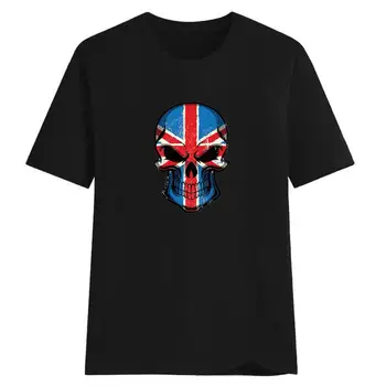 Hillbilly naujas vasaros suknelė moteriški marškinėliai, didžiosios Britanijos vėliava žmogaus kaukolė T Shirts 90s ulzzang streetwear atsitiktinis viršūnės