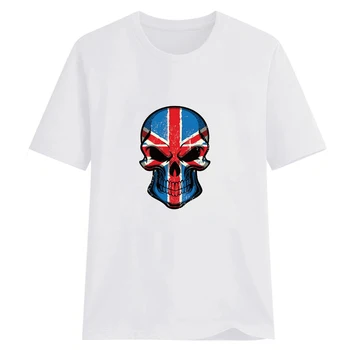 Hillbilly naujas vasaros suknelė moteriški marškinėliai, didžiosios Britanijos vėliava žmogaus kaukolė T Shirts 90s ulzzang streetwear atsitiktinis viršūnės