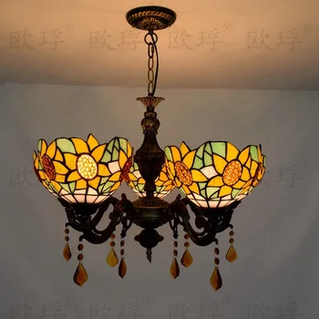 American Pastoral Tiffany pakabukas žibintas tamsintas stiklas, miegamojo kambarį Restoranas, Baras, Kavinė kabo lempa