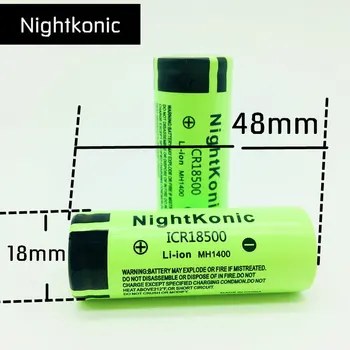 Originalus Nightkonic 4 Vnt./daug IKPA 18500 Baterija 3.7 V 1400mAh li-ion Įkraunama Baterija, Žalia