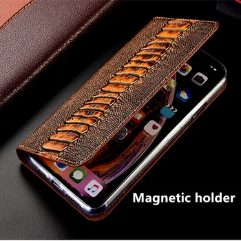 Stručių grūdų natūralios odos magnetinio telefono maišelį kortelės turėtojas Ulefone Šarvai X3/Ulefone S10 Pro dėklas padengti stendo coque 