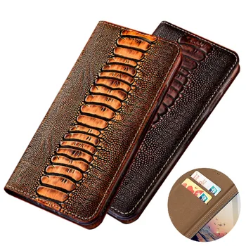 Stručių grūdų natūralios odos magnetinio telefono maišelį kortelės turėtojas Ulefone Šarvai X3/Ulefone S10 Pro dėklas padengti stendo coque 
