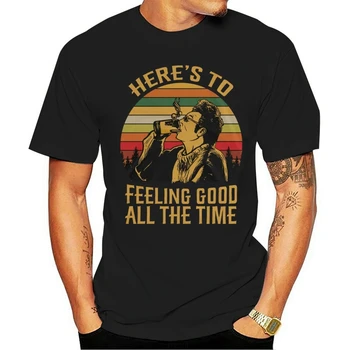 2021 Mados Štai Geras Jausmas Visą Laiką Seinfeld Vintage Retro Juoda T-Shirt Tees
