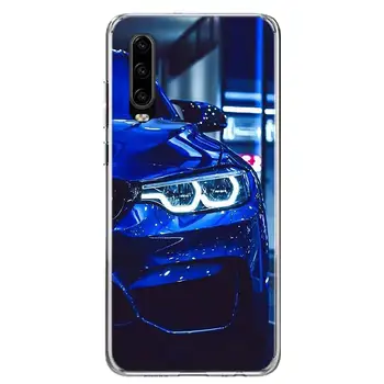 Mėlyna Raudona Automobilį, Telefoną Atveju Huawei P40 30 P20 P10 Mate 10 20 30 Lite Pro P Smart Z 2018 Plius 2019 Padengti Shell Coque