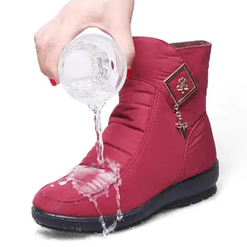 Žiemos šiltas pliušinis moterų batai 2021 naujas mados kietas pusėje užtrauktukas sniego batai moterims, batai metalo butas su batų moteris batai