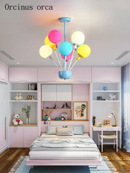 Animacinių filmų kūrybos balionas liustra berniukų, mergaičių miegamasis, vaikų kambarys, lempos, modernus, romantiškas spalvinga balionai šviestuvai