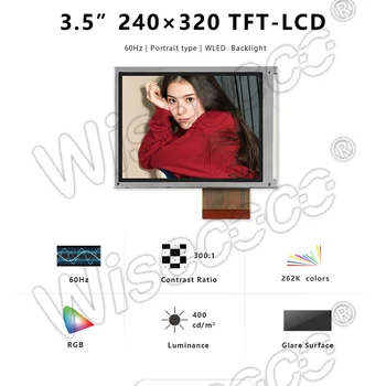 Aukštos kokybės 3.5 colių 240x320 lcd TX09D70VM1CDA LCD ekranas, baras kodas spausdintuvo wisecoco