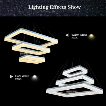 Šiuolaikinių LED Sieniniai šviestuvai Akrilo 3 Stačiakampių LED Pakabos Šviesos Lempa Valgomasis Kambarys led blizgesį Pendelleuchte