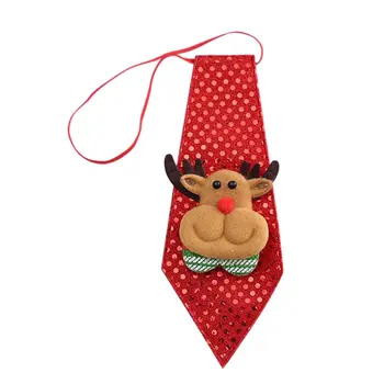 Mielas animacinių filmų kalėdų briedžių/sniego vyrų/lokys/Santa Claus necktie/christiams blizgučiai kaklo kaklaraištis