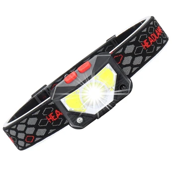 Lauko Atsparus Vandeniui Naktį Žvejybos Žibintai Raudona LED Super Bright Jutiklis USB Įkrovimo Įspėjimo Nešiojami Apšvietimo Lankelis