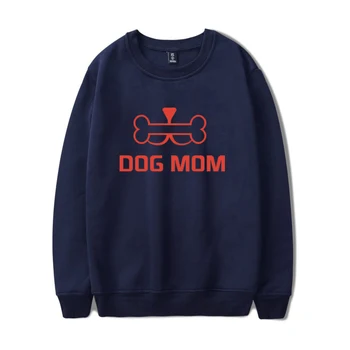2019 Naujas Šuo Mama apvalios kaklo palaidinukė Vyrų/Moterų rudenį, žiemą šiltas Tamsiai mėlynos Laisvalaikio Streetwear spausdinti Mielas Šuo Mama Susagstomi megztiniai