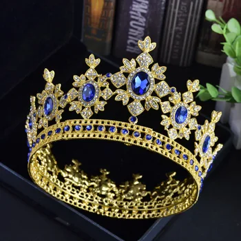 Gold Crystal Karalienė Vestuvių Rožančiai ir Karūnos Nuotaka Vinjetė Moterų Prom Diadem Dekoracijos, Vestuvių Plaukų Papuošalai, Aksesuarai