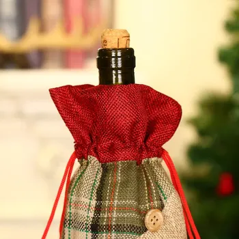 Vyno Butelis Kalėdų Padengti Kalėdų Senį Šalis, Ornamentas Dekoro Lentelė Kalėdos naujas