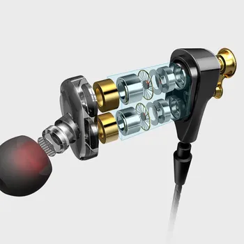 Laidinio In-ear Sporto Triukšmo Atšaukiu Ausinės Praktinių Patvarus Ausinės Copperring Garsiakalbis Su Mircophone Universalus Nešiojamų