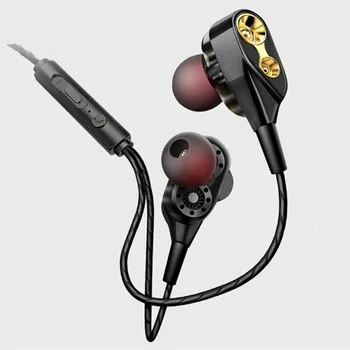 Laidinio In-ear Sporto Triukšmo Atšaukiu Ausinės Praktinių Patvarus Ausinės Copperring Garsiakalbis Su Mircophone Universalus Nešiojamų