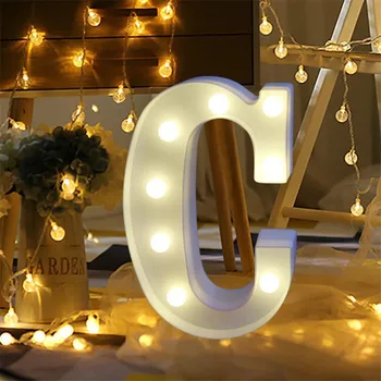 Naujas 1pc Abėcėlės Raidė Žibintai LED Šviesos Iki Balto Plastiko Raidės Stovi Kabinti A-Z vestuvės, Gimtadienis apdailos 32