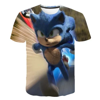 Sonic The Hedgehog Spausdintos Vaikų marškinėliai Harajuku Marškinėliai Vasaros Berniukų Drabužiai Animacinių filmų T-Shirt 4-14 Metų Vaikai Tee Kūdikių Viršūnės