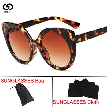 Mados moterų kniedės šešėlis didelis langas leopard akiniai nuo saulės ponios prabangos prekės ženklo dizaino retro akiniai nuo saulės