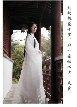 Seklių Balta Hanfu Kostiumas Azijos Filmų TV Panašios Prekės Kinų Suknelė Kino Drama Drabužiai Šviežių Elegantiškas Rytų Senovės Suknelės