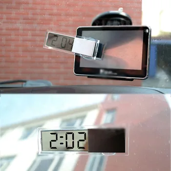 Mini Patvarus Skaidrus Laikrodis su Gyvis Skaitmeninis LCD Displėjus Automobilių Elektroninis Laikrodis su Gyvis Visi Automobilių Sidabrinė